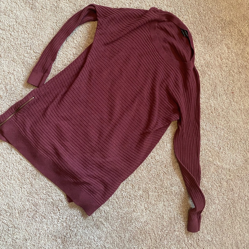 Burgundy ribbed oversized trouve sweater